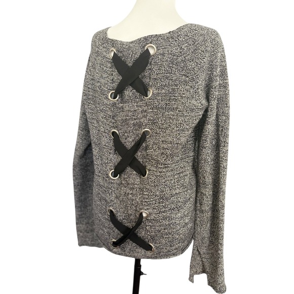 Lisa Todd Women's L Gray Marled Knit Cashmere Cotton Long Sleeve Sweater - Picture 2 of 6